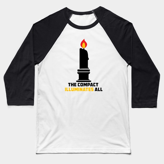 Compact Illuminates - Black Baseball T-Shirt by PunTee